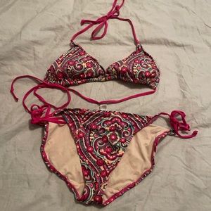 👙☀️OLD NAVY PAISLEY TIE STRING BIKINI XL/L🌈🏝